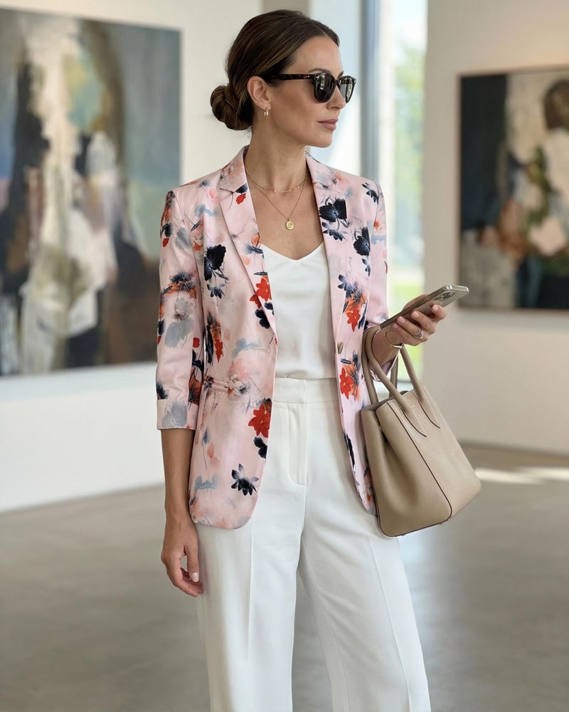Beninos Womens Blazers 3/4 Sleeve Lightweight Office Work Blazer Jacket (1905 Pink, XL) - Image 2