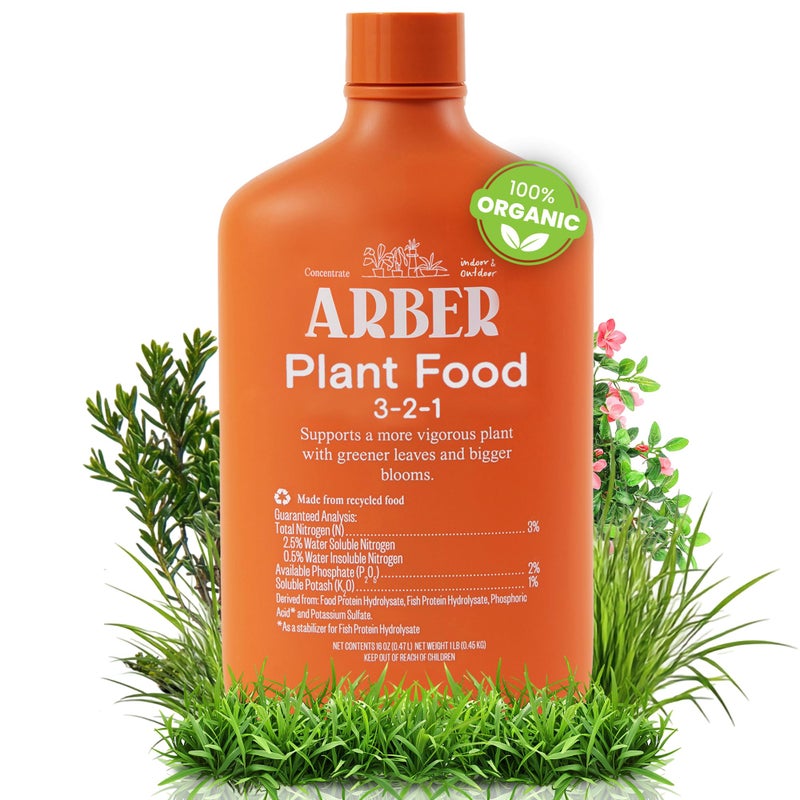 Arber Organic Plant Food Liquid Fertilizer â€“ Indoor & Outdoor Concentrate for Growth, Immunity & Bloom â€“ Houseplants & Garden Fertilizer â€“ Supports Strong Roots, Lush Foliage, High-Yield Harvests - Image 1