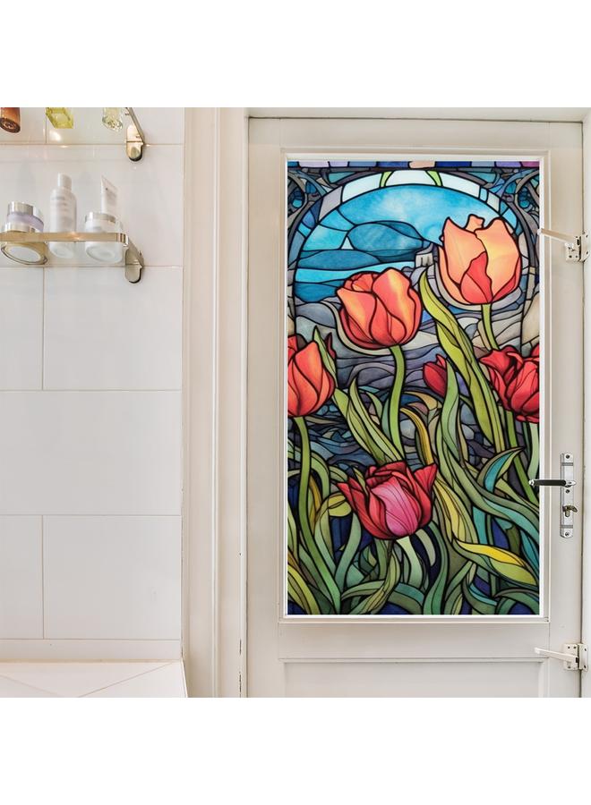 Bluejw BL112-170  Flower Sea Electrostatic Glass Sticker PVC Glue-free Window Sticker Home Decorative Window Glass Sticker - Image 1