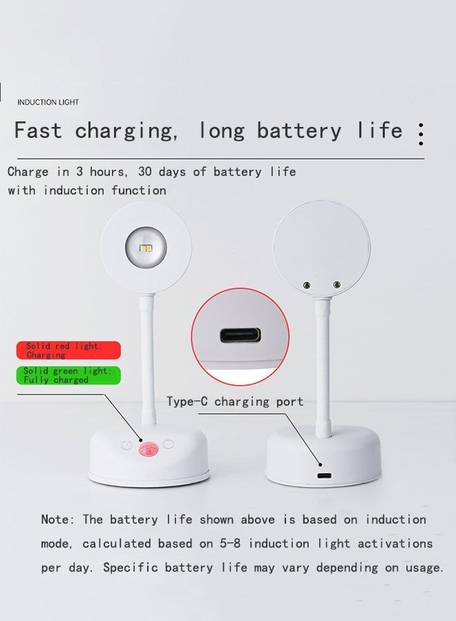 Smart Induction Wall Lamp, Auto On/Off Sensor, 3-Color Light, Remote Control & Fast Charging, for Home Convenience, Ideal for Bedside Reading, Pictures, Mirrors, Hallways - Image 4