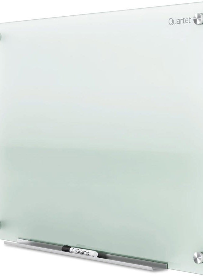 Quartet سبورة زجاجية بيضاء، سبورة جافة، 3' x 2'، بدون إطار، مثبتة على الحائط، لوازم المدرسة المنزلية أو ديكور المكتب المنزلي، 1 قلم جاف وطبق قلم، غير مغناطيسية (G3624F) - Image 3
