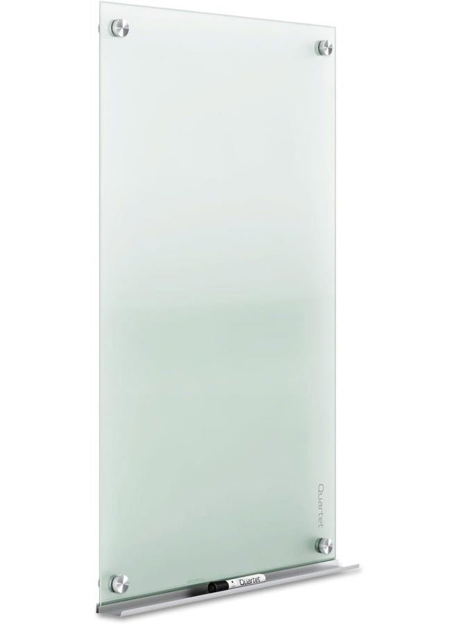 Quartet سبورة زجاجية بيضاء، سبورة جافة، 3' x 2'، بدون إطار، مثبتة على الحائط، لوازم المدرسة المنزلية أو ديكور المكتب المنزلي، 1 قلم جاف وطبق قلم، غير مغناطيسية (G3624F) - Image 4