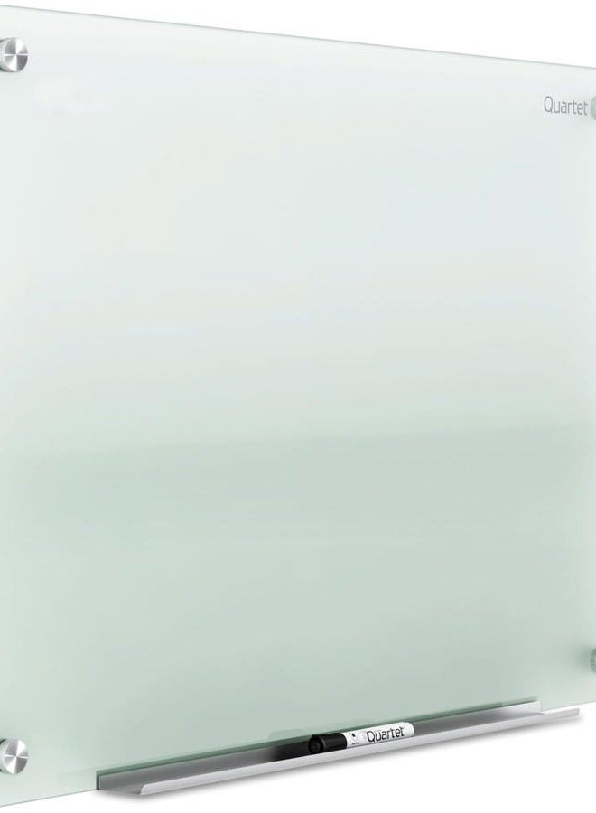 Quartet سبورة زجاجية بيضاء، سبورة جافة، 3' x 2'، بدون إطار، مثبتة على الحائط، لوازم المدرسة المنزلية أو ديكور المكتب المنزلي، 1 قلم جاف وطبق قلم، غير مغناطيسية (G3624F) - Image 1