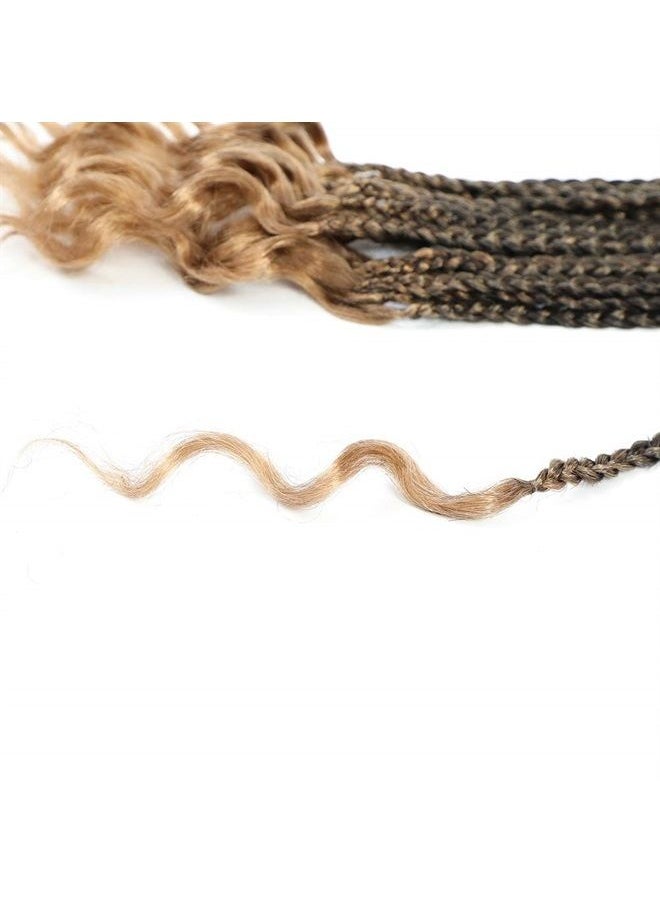 Ayana - 7 Packs 18 Inch Medium Crochet Box Braids With Curly Ends Box Braids Crochet Hair Extensions 3X Box Braided Crochet Hair Kanekalon Braiding Hair 24 Strands/Pack (18inch, 1B) - Image 1