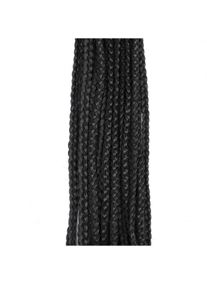 Ayana - 7 Packs 18 Inch Medium Crochet Box Braids With Curly Ends Box Braids Crochet Hair Extensions 3X Box Braided Crochet Hair Kanekalon Braiding Hair 24 Strands/Pack (18inch, 1B) - Image 1