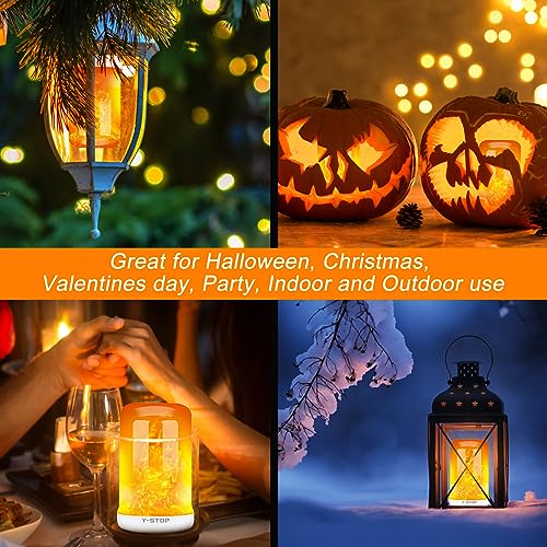 Y- STOP LED Flame Light Bulbs, Upgraded 4 Modes Fire Light Bulb with Upside Down Effect, E26 Base Flickering Light Bulb for Halloween Decorations, Christmas, Outdoor, Indoor, Home Decor, White, 2 Pack - Image 2