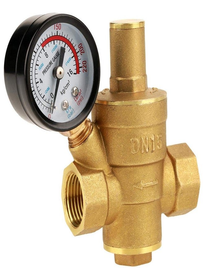 AYNEFY RV Water Pressure Regulator, 3/4 Inch Brass Lead-Free Adjustable Water Pressure Reducer Valve with Inlet Screen Filter, for RV Camper Travel Trailer Home Garden - Image 1