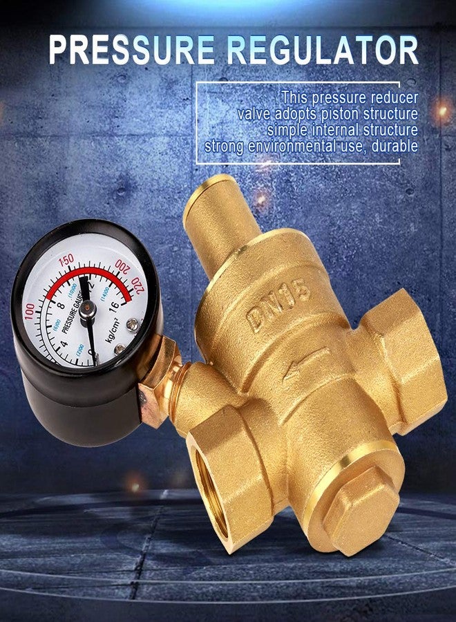 AYNEFY RV Water Pressure Regulator, 3/4 Inch Brass Lead-Free Adjustable Water Pressure Reducer Valve with Inlet Screen Filter, for RV Camper Travel Trailer Home Garden - Image 3