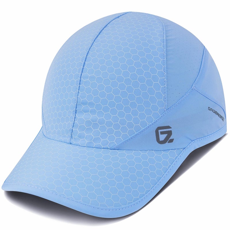 GADIEMKENSD قبعة رياضية، قبعة جري خفيفة الوزن بحافة ناعمة، قبعة بيسبول قابلة للتنفس، قبعات رياضية سريعة الجفاف، قبعات شمسية محمولة للرجال والنساء، لأداء التمارين والأنشطة الخارجية، لون أزرق سماوي - Image 1