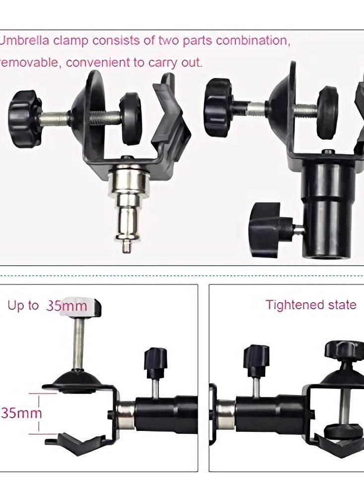 Y&D Metal Tripod Umbrella Stand, Outdoor Camera Clip Stand Bracket Photography Accessories (metal Non-plastic Clip)  - Image 2