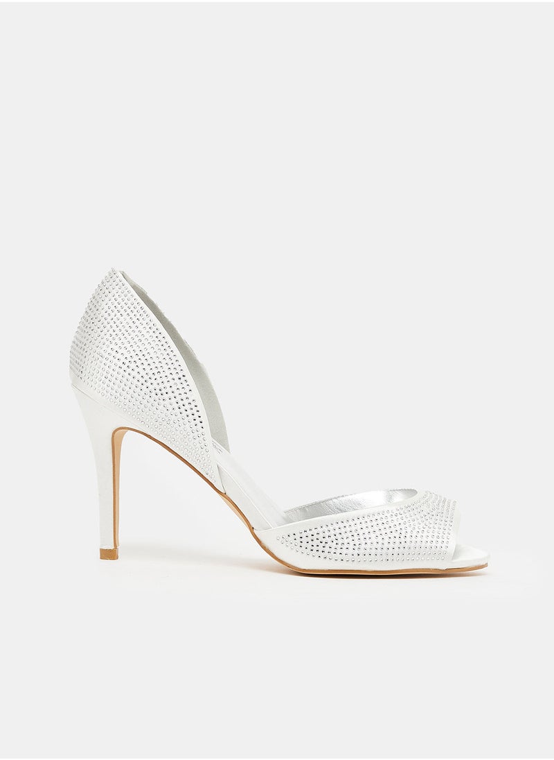 Anne Michelle - Embellished Peep Toe Heels - Image 1