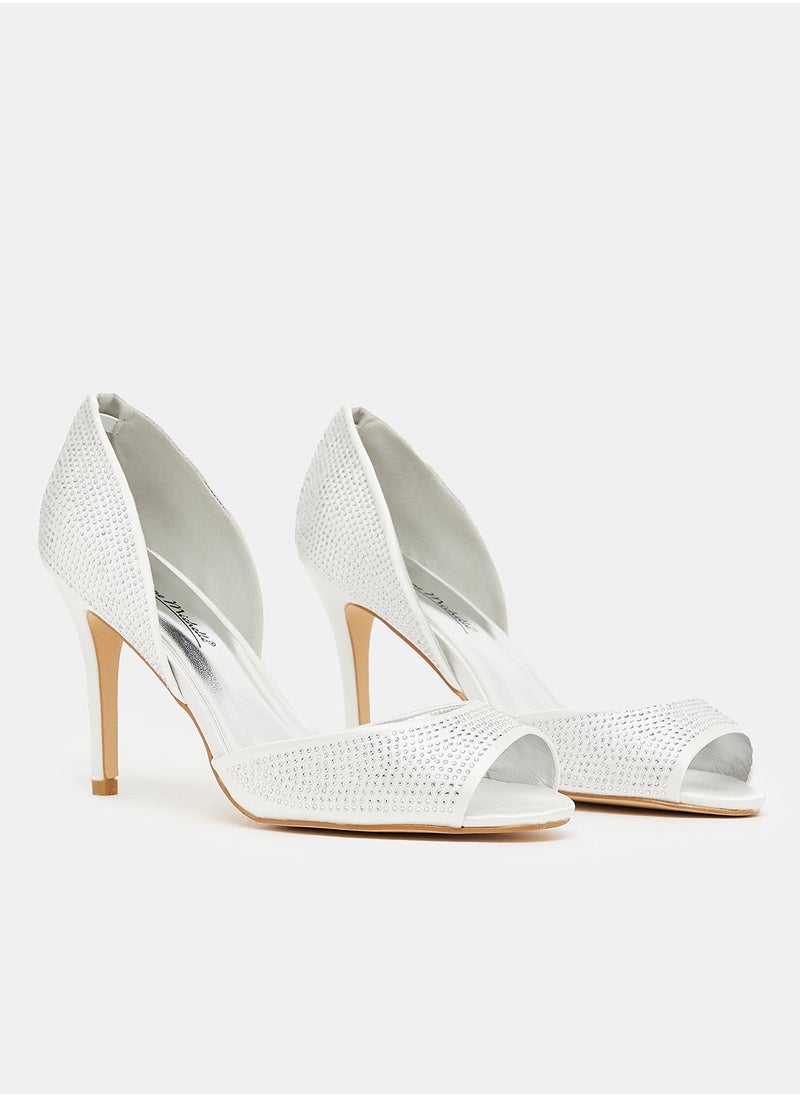Anne Michelle - Embellished Peep Toe Heels - Image 1