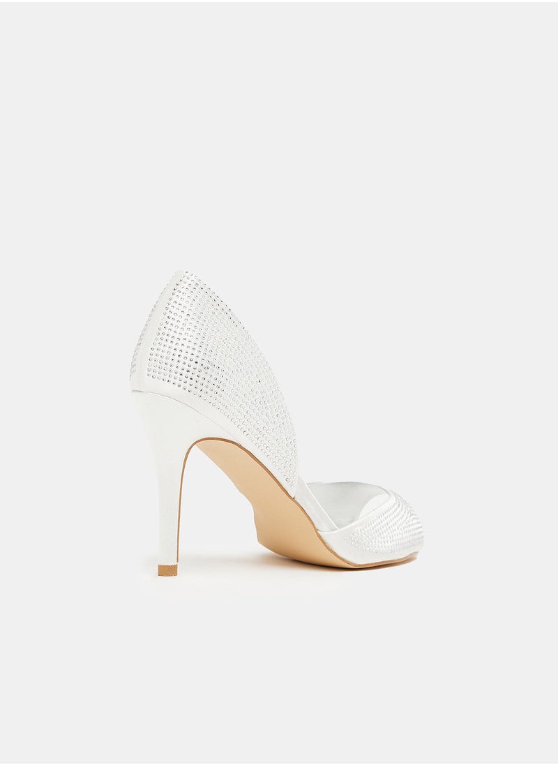 Anne Michelle - Embellished Peep Toe Heels - Image 1