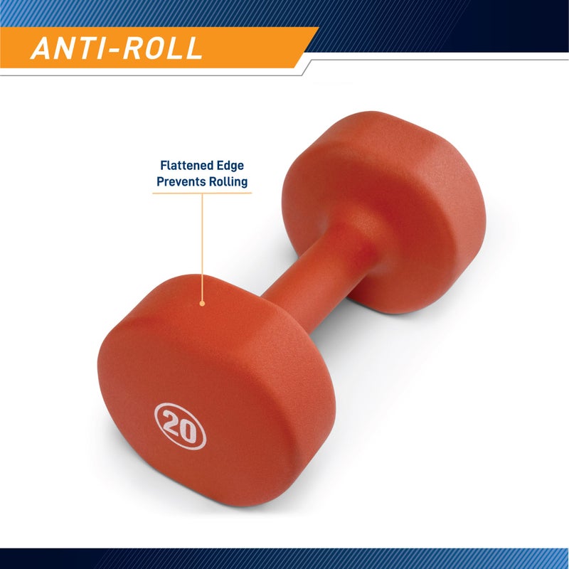 Marcy Neoprene Dumbbell, Single Piece, 20-lb, Terracotta - Image 3