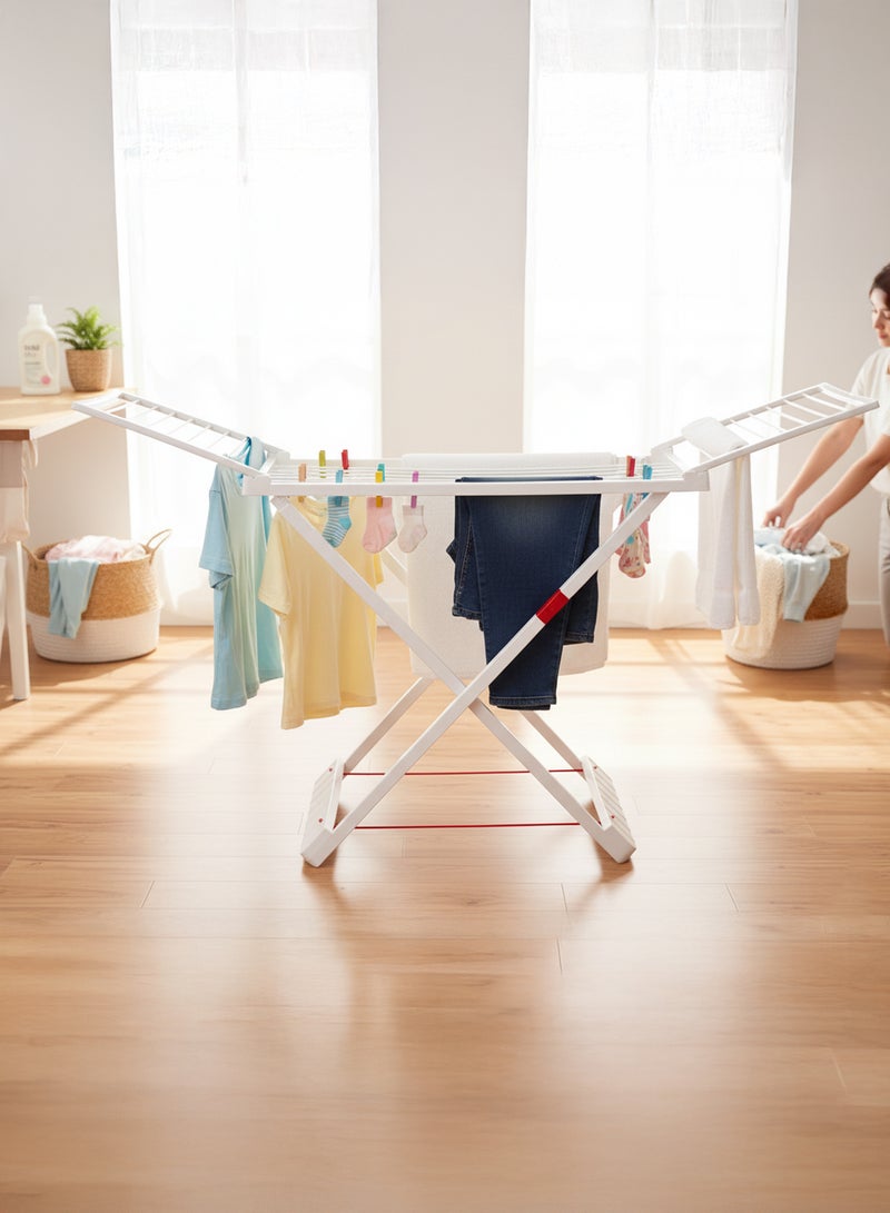 Plastic Forte PLASTICFORTE 20M Resin Clothes Drying Rack,Heavy-Duty FoldableLaundry Dryer Stand,Extra-Strong Resin Material, Rust-Free Indoor & Outdoor Drying Stand, Space-Saving, Stable, White Clothes Hanger Rack - Image 3