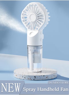 2in1 Multifunction Handheld Fan,Rechargeable Bracker Fan, Portable Quiet Humidifier with USB Charge 4 Speed Regulation for Home Office School