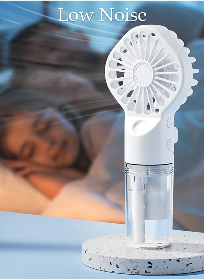 DUNISO - 2in1 Multifunction Handheld Fan,Rechargeable Bracker Fan, Portable Quiet Humidifier with USB Charge 4 Speed Regulation for Home Office School - Image 1