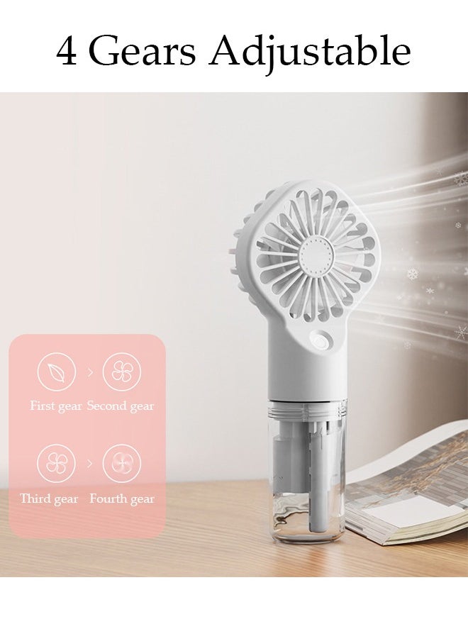 DUNISO - 2in1 Multifunction Handheld Fan,Rechargeable Bracker Fan, Portable Quiet Humidifier with USB Charge 4 Speed Regulation for Home Office School - Image 1