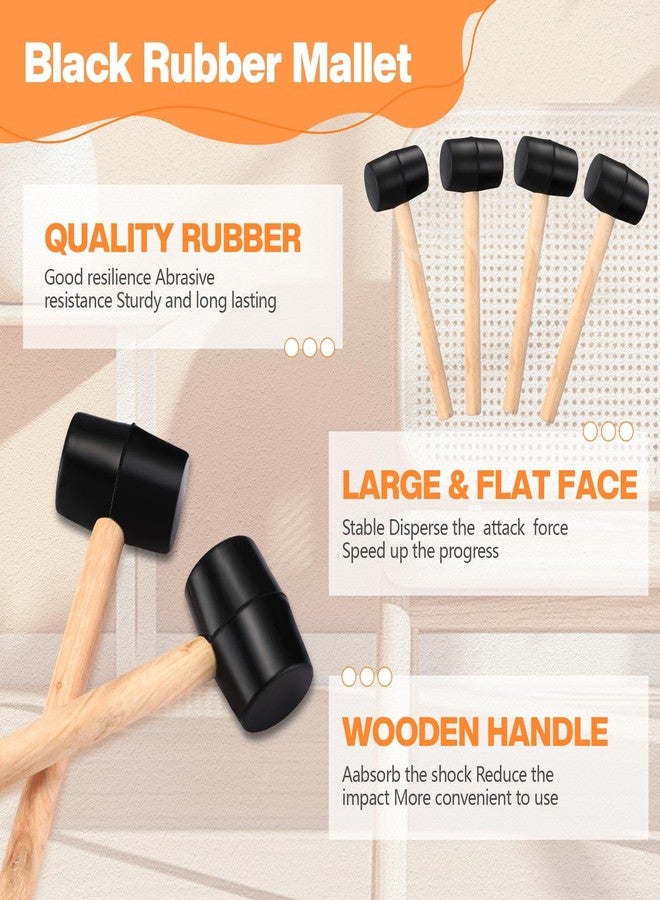 Leriton 12 Pieces 7 oz Rubber Mallet Hammer with Wood Handle Lightweight Soft Rubber Hammer for DIY Jewelry Leather Crafts Woodworking Camping Flooring Installation, Black - Image 3