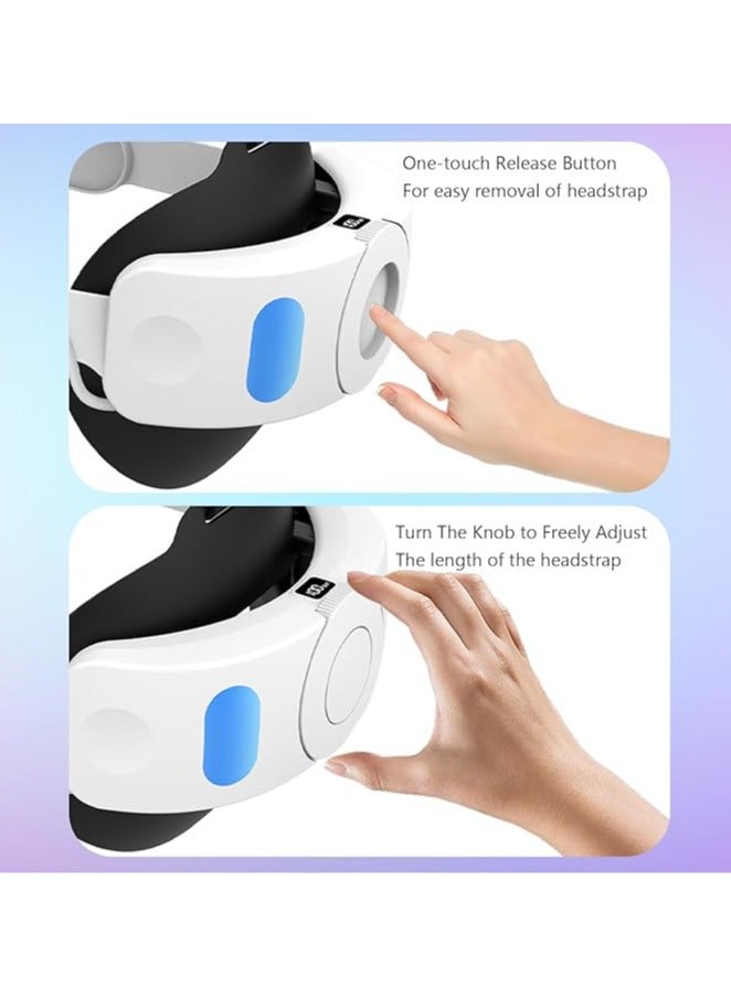 حزام رأس ميتا كويست 3 مع بطارية قابلة للتبديل، متوافق مع كويست 3 - بطارية قابلة للضبط بسعة 6000 مللي أمبير مع زر إطلاق بسرعة وعرض رقمي، حزام رأس لدعم محسن وزمن لعب مطول. - Image 5