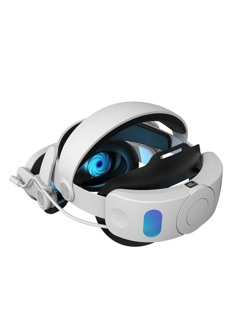 حزام رأس ميتا كويست 3 مع بطارية قابلة للتبديل، متوافق مع كويست 3 - بطارية قابلة للضبط بسعة 6000 مللي أمبير مع زر إطلاق بسرعة وعرض رقمي، حزام رأس لدعم محسن وزمن لعب مطول. - Image 1