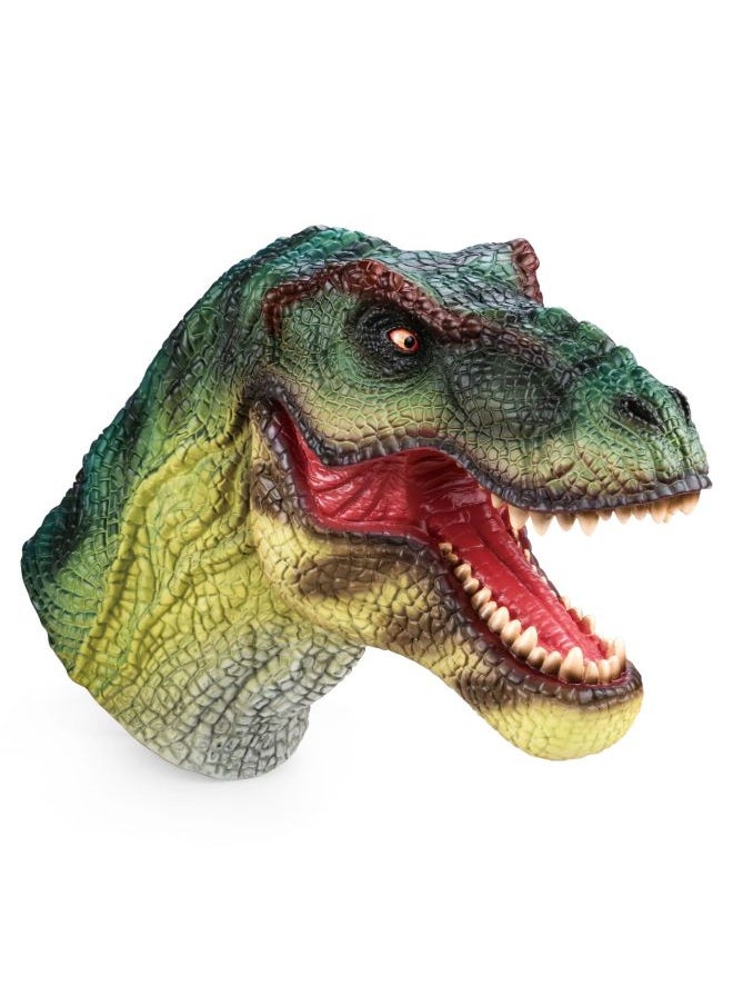 null - Hand Puppet Head Toy Simulation Dinosaur Animal Children's Gloves Induction Sound Interactive Toy Model Toy-Color:Torosaurus [bag + Elevator Card] - Image 1