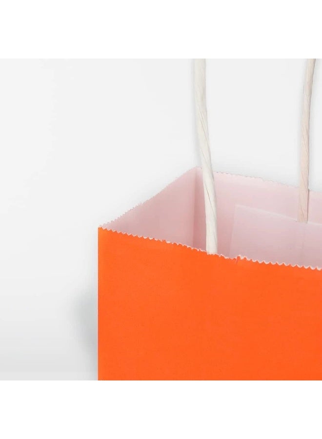 Trendiva Premium Orange Kraft Paper Gift Bags (Pack of 12) - Eco-Friendly Reusable Shopping Bags with Reinforced Twisted Handles for Birthdays, Weddings, Parties, and Retail Packaging - Medium Size - Image 4