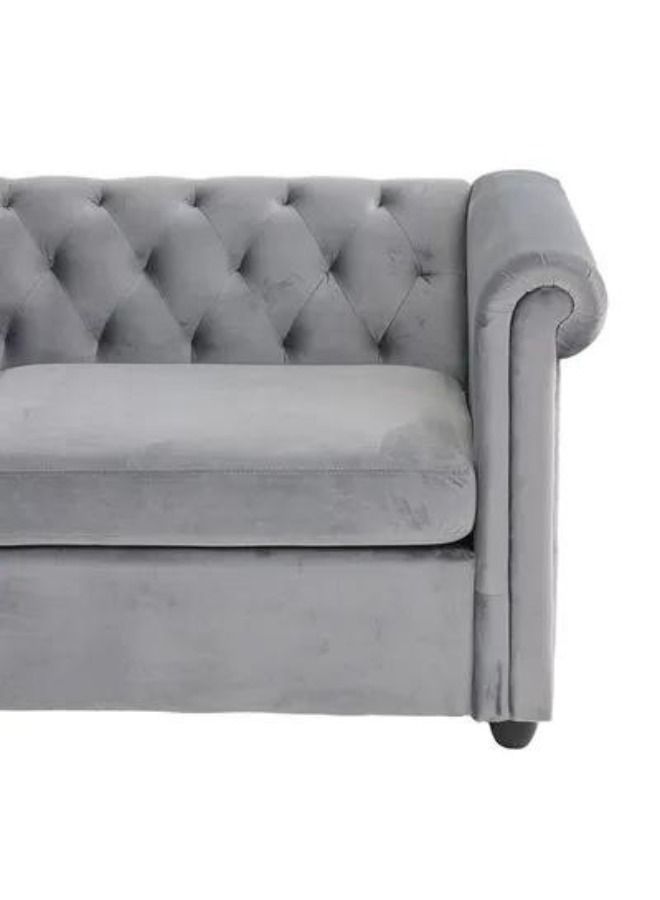 Maharat Al Bahar 3 Seater Fabric Sofa Wood Leg Grey 190x80x80 - Image 4