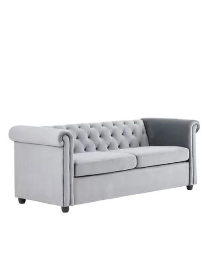 Maharat Al Bahar 3 Seater Fabric Sofa Wood Leg Grey 190x80x80 - Image 2