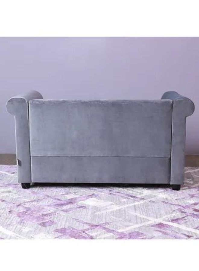 Maharat Al Bahar 3 Seater Fabric Sofa Wood Leg Grey 190x80x80 - Image 3