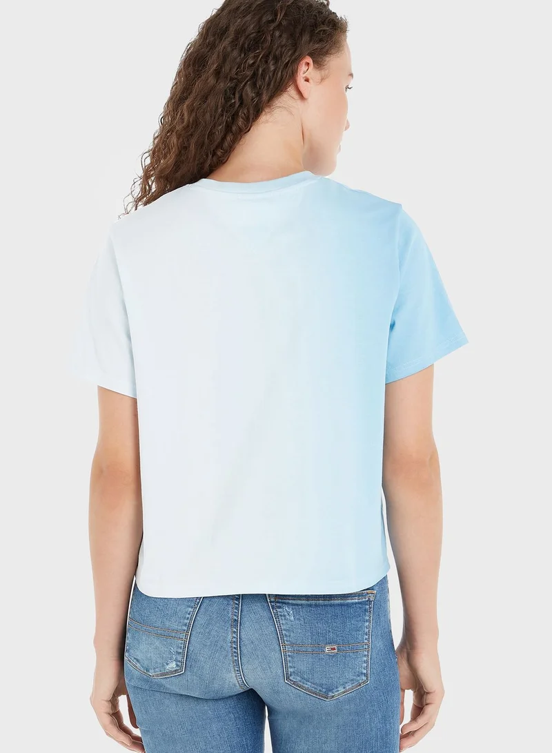 TOMMY JEANS Crew Neck Color Block Logo T-Shirt