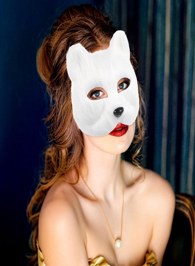 Amosfun Fox Mask Furry Cat Mask Animal Cosplay Party Costumes Accessory Photo Booth Props 6.7 x 6.7 Inch - Image 3