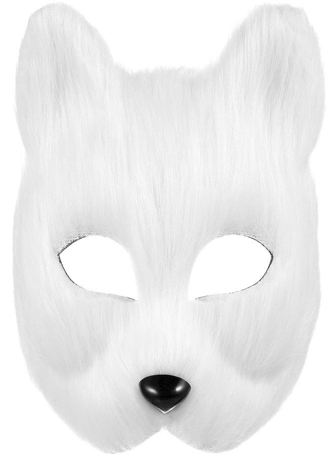 Amosfun Fox Mask Furry Cat Mask Animal Cosplay Party Costumes Accessory Photo Booth Props 6.7 x 6.7 Inch - Image 1