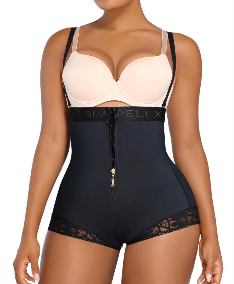 SHAPELLX Shapewear Bodysuit for Women Tummy Control Butt Lifting Body Shaper High Waist Trainer Panties Faja Shorts L - Image 1