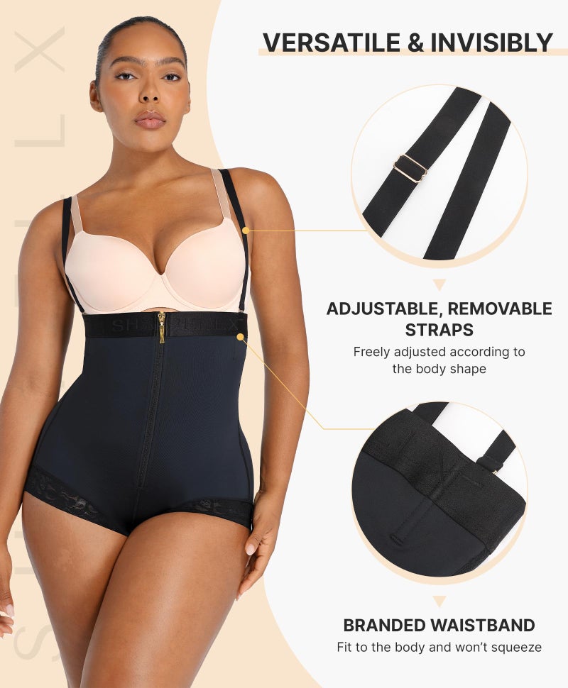 SHAPELLX Shapewear Bodysuit for Women Tummy Control Butt Lifting Body Shaper High Waist Trainer Panties Faja Shorts L - Image 3