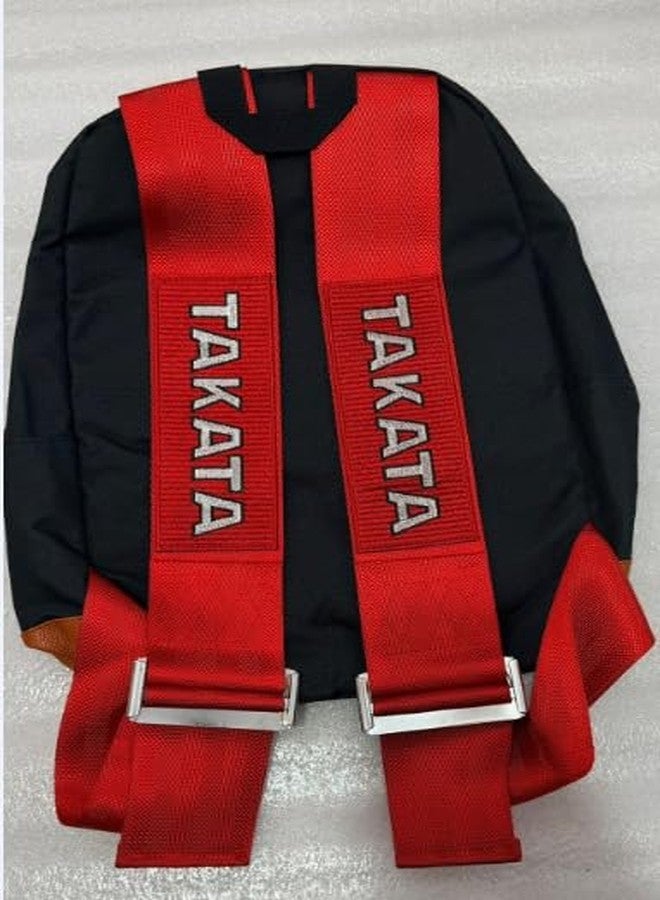 AUTO MT New Bride 1PC Racing Back pack with Red Takata Adjustable Racing Harness Wide Shoulder Straps Bagpack - Image 4