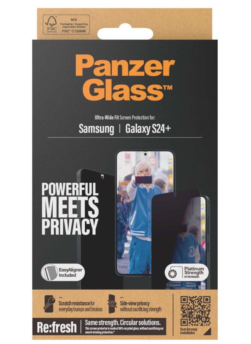 PanzerGlass PanzerGlass® Privacy Screen Protector Samsung Galaxy S24 Plus | Ultra-Wide Fit w. EasyAligner  - Image 3