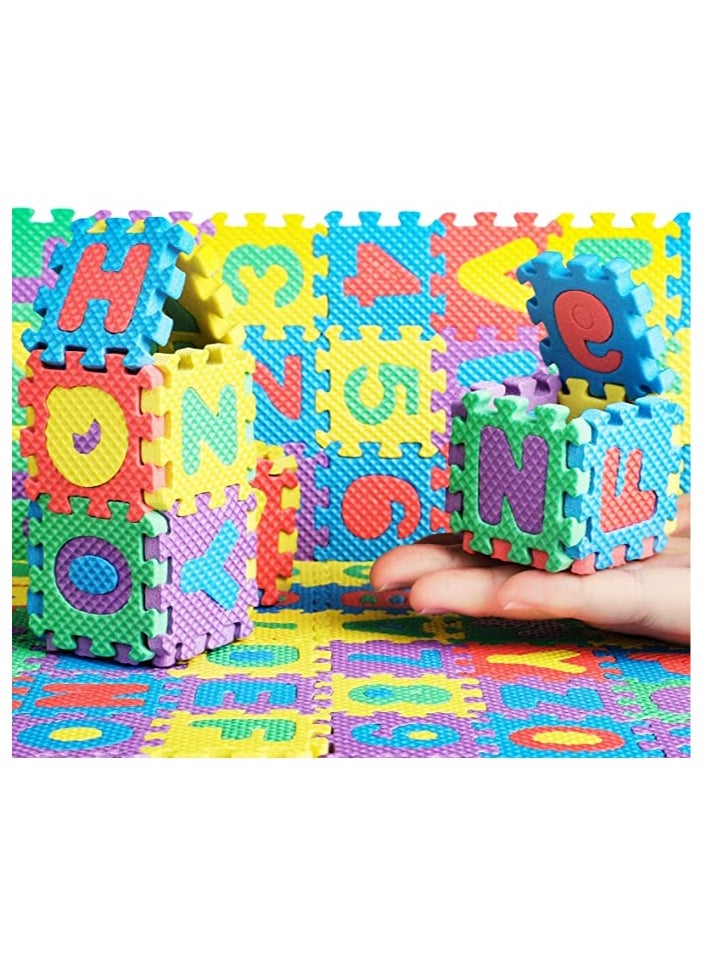 Goolsky Goolsky Foam Play Mat 2 x 2 Inch Interlocking Alphabet and Numbers Mini ABC Mats for Floor Colorful Alphabet Mats Foam Letter Mats for Floor, Soft EVA Tiles Reusable Easy to Clean  - Image 1
