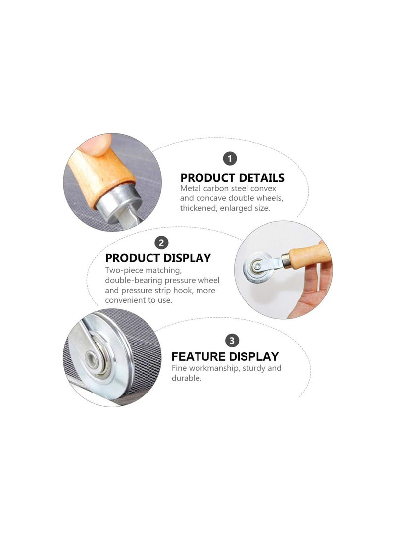 Tool 2pcs Screen Rolling Kit Screen Repair Roller and Screen Spline Remover Hook with Wooden Handle for Installing Window Door Screens Hotfix Hotfix Window Spline Roller