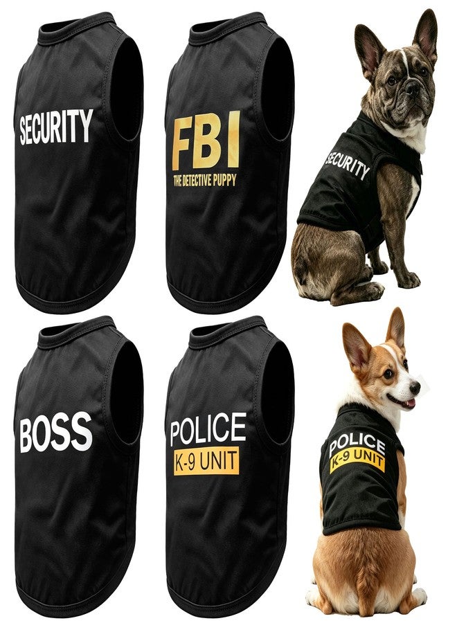 LKEX Dog Shirts 4 Pack Cat Apparel Costumes for Cosplay，Breathable Pet T-Shirts，Summer Clothes K9 Security Boss FBI Vest for Dogs Puppy Boy Girl (Large) - Image 1