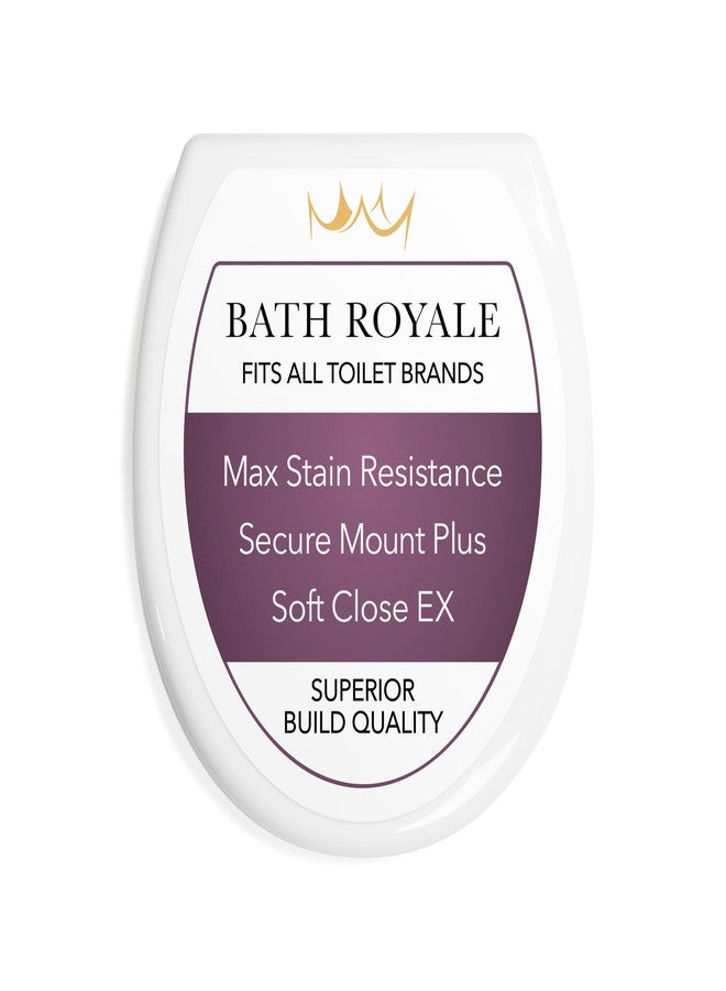 Bath Royale Soft Close Toilet Seat Round with Lid BR500-00 White, Comfortable, Durable, Sturdy, Stain-Resistant and Easy to Clean, Fits All Toilet Brands, Executive Series - Image 1
