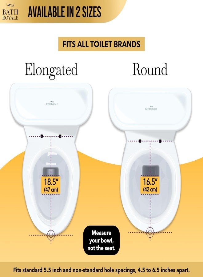 Bath Royale Soft Close Toilet Seat Round with Lid BR500-00 White, Comfortable, Durable, Sturdy, Stain-Resistant and Easy to Clean, Fits All Toilet Brands, Executive Series - Image 2