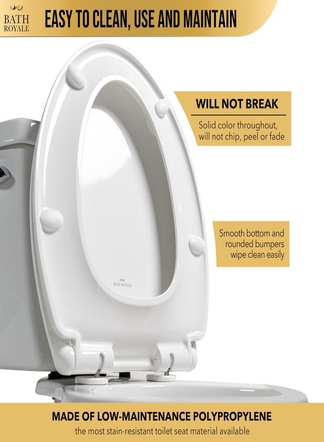 Bath Royale Soft Close Toilet Seat Round with Lid BR500-00 White, Comfortable, Durable, Sturdy, Stain-Resistant and Easy to Clean, Fits All Toilet Brands, Executive Series - Image 5