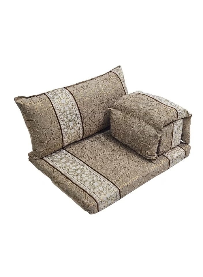 UNIKSAR Luxury 4-in-1 Arabic Majlis Floor Seating Set – Traditional Najdi Design – Soft Velvet Fabric – Indoor/Outdoor Floor Sofa Set – Mattress + Backrest + Armrest + Pillow - Image 1
