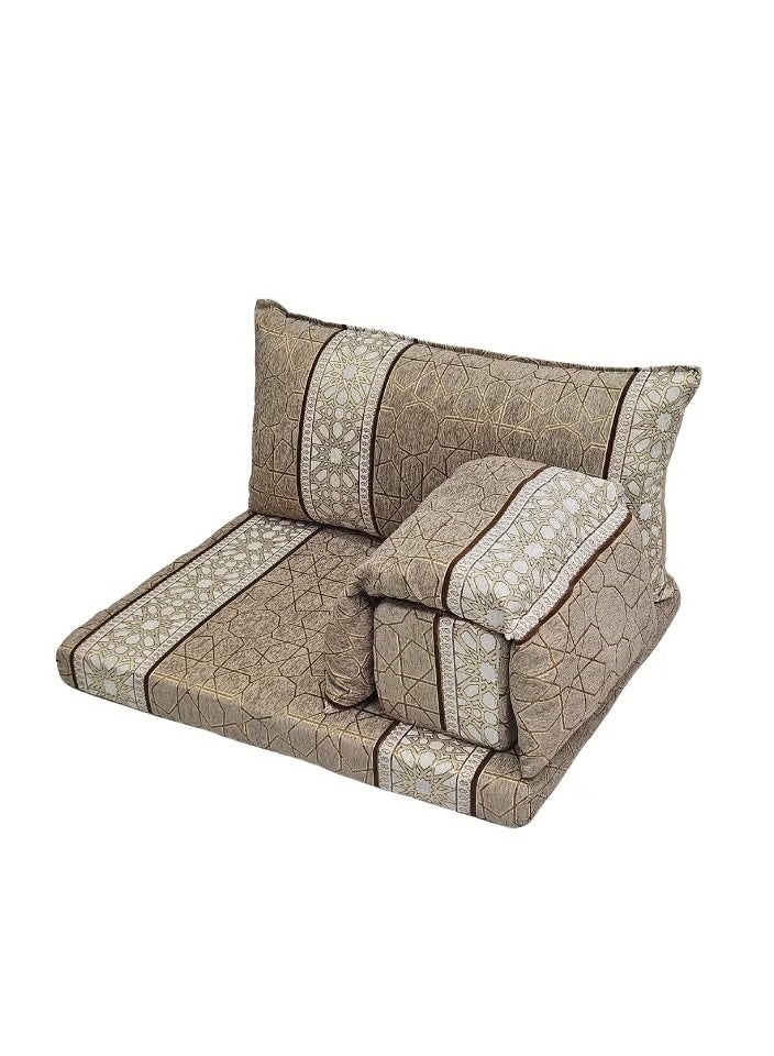 UNIKSAR Luxury 4-in-1 Arabic Majlis Floor Seating Set – Traditional Najdi Design – Soft Velvet Fabric – Indoor/Outdoor Floor Sofa Set – Mattress + Backrest + Armrest + Pillow - Image 4