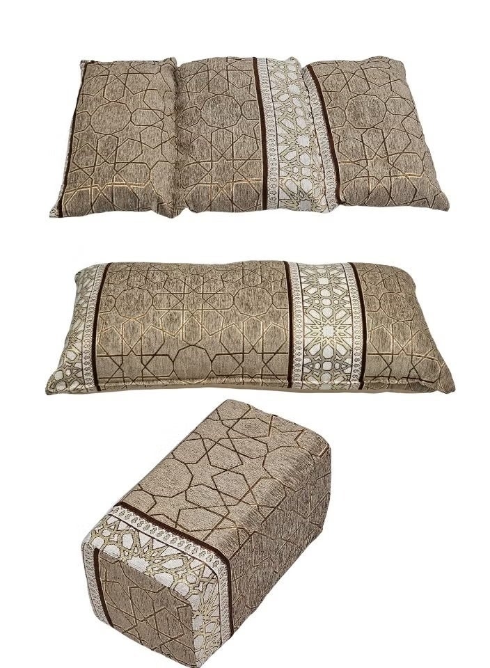 UNIKSAR Luxury 4-in-1 Arabic Majlis Floor Seating Set – Traditional Najdi Design – Soft Velvet Fabric – Indoor/Outdoor Floor Sofa Set – Mattress + Backrest + Armrest + Pillow - Image 2