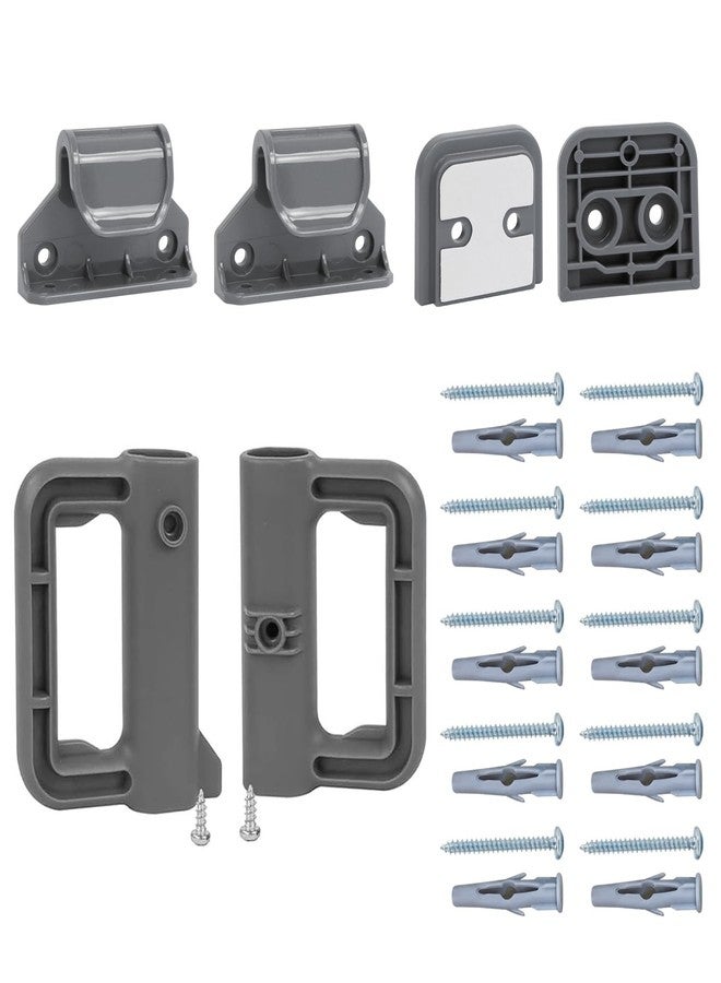 Bingguz Reinforced Retractable Baby Gate Replacement Parts Retractable Pet Gates Hardware Mounted Baby Gate for Doorway Full Set Hardware Reinforced Strips Dog Gates Screws Replacement, Gray - Image 1