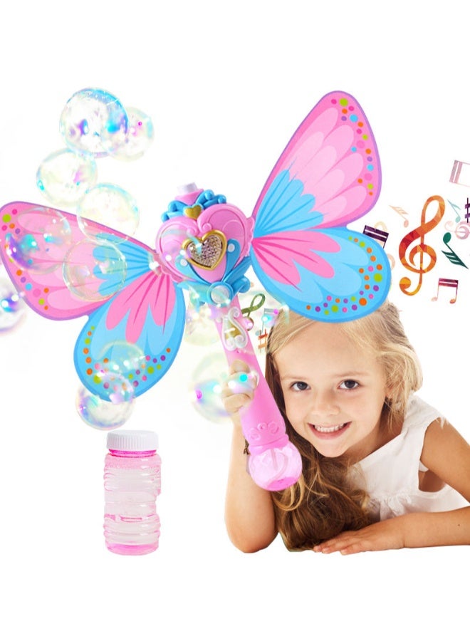 TOY GARDEN Girls Princess Music Bubble Wand – Electric Automatic Magic Butterfly Bubble Stick | Glow Stick for Kids | Fun Bubble Machine with Music - Image 1