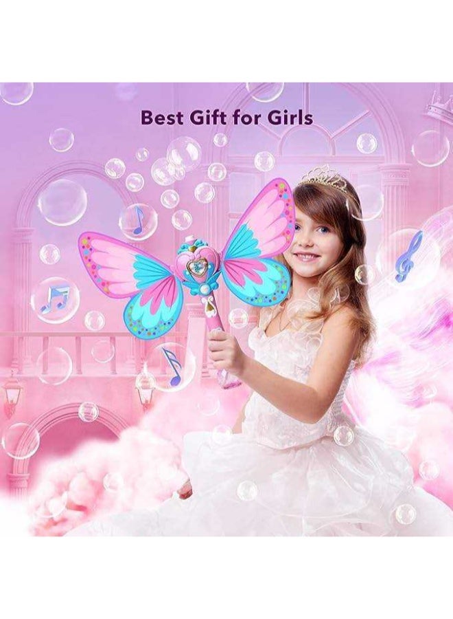 TOY GARDEN Girls Princess Music Bubble Wand – Electric Automatic Magic Butterfly Bubble Stick | Glow Stick for Kids | Fun Bubble Machine with Music - Image 3