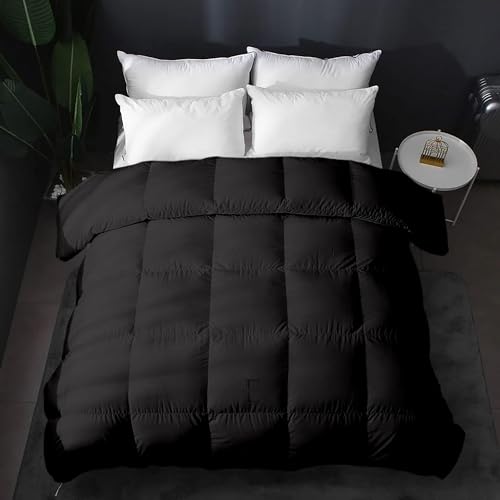 EDMUND Hypoallergernic 400 GSM 100% Cotton Comforter 60X90 Inches Single Bed Duvet/Rajai - 400 TC Winter Collection Premium Comforter|Black - Image 4